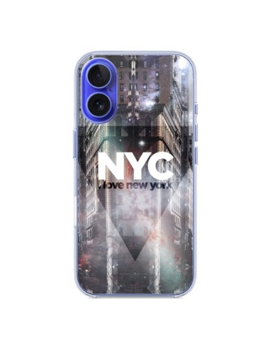 Coque iPhone 16 I Love New York City Violet - Javier Martinez