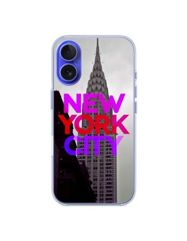 Coque iPhone 16 New York City Rose Rouge - Javier Martinez