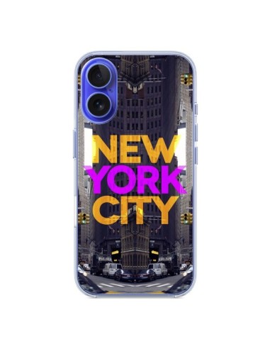 Coque iPhone 16 New York City Orange Violet - Javier Martinez