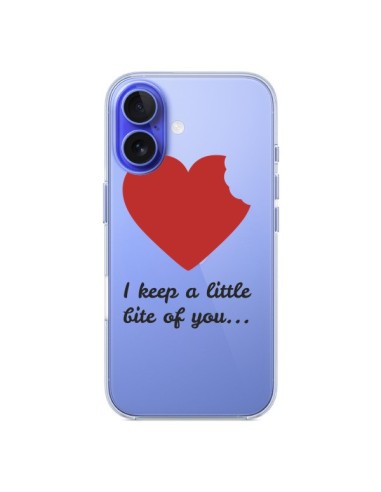 Coque iPhone 16 I keep a little bite of you Love Heart Amour Transparente - Julien Martinez