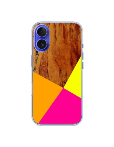 Coque iPhone 16 Wooden Colour Block Bois Azteque Aztec Tribal - Jenny Mhairi