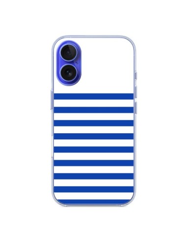 Coque iPhone 16 Mariniere Bleu - Jonathan Perez