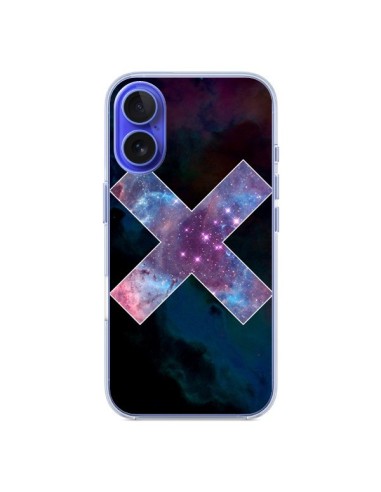 Coque iPhone 16 Nebula Cross Croix Galaxie - Jonathan Perez