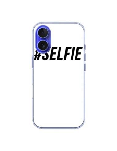 Coque iPhone 16 Hashtag Selfie Noir Vertical - Jonathan Perez