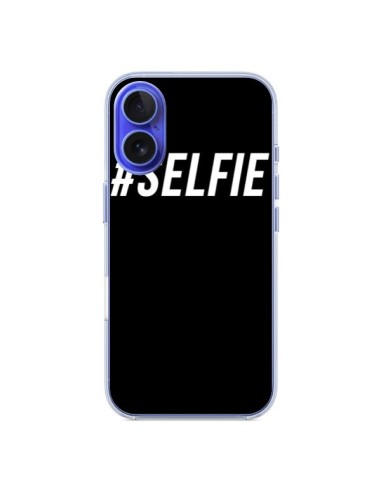 Coque iPhone 16 Hashtag Selfie Blanc Vertical - Jonathan Perez