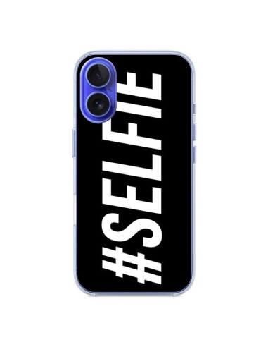 Coque iPhone 16 Hashtag Selfie Noir Horizontal - Jonathan Perez