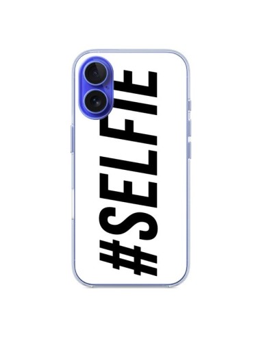 Coque iPhone 16 Hashtag Selfie Blanc Horizontal - Jonathan Perez