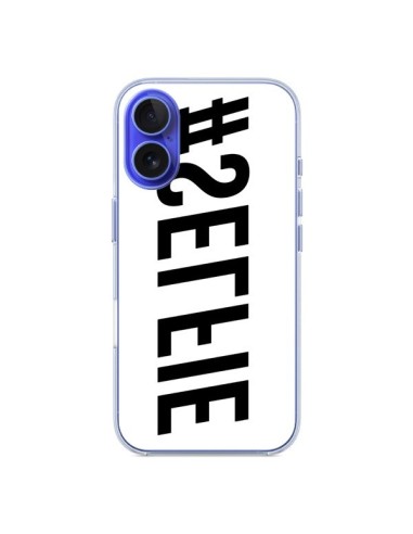 Coque iPhone 16 Hashtag Selfie Noir Inversé Horizontal - Jonathan Perez