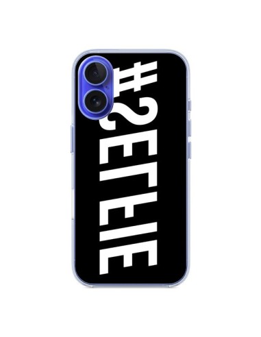 Coque iPhone 16 Hashtag Selfie Blanc Inversé Horizontal - Jonathan Perez