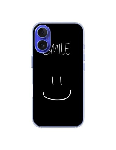 Coque iPhone 16 Smile Souriez Noir - Jonathan Perez