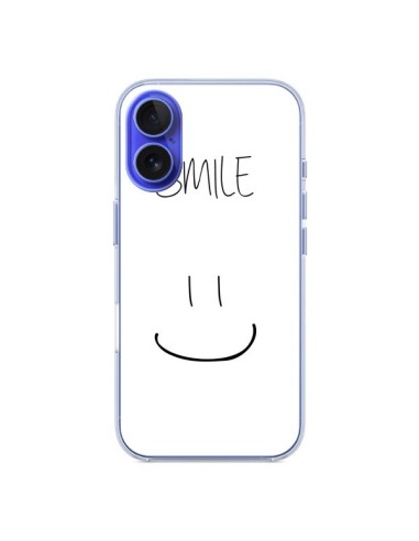 Coque iPhone 16 Smile Souriez en Blanc - Jonathan Perez