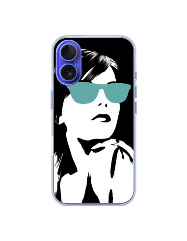 Coque iPhone 16 Fille Lunettes Bleues - Jonathan Perez