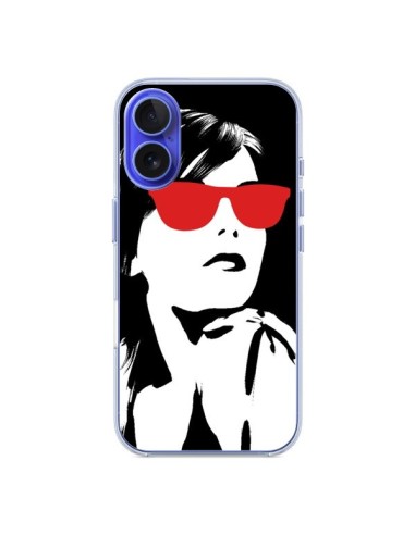 Coque iPhone 16 Fille Lunettes Rouges - Jonathan Perez