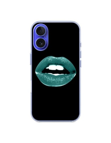 Coque iPhone 16 Lèvres Bleues - Jonathan Perez