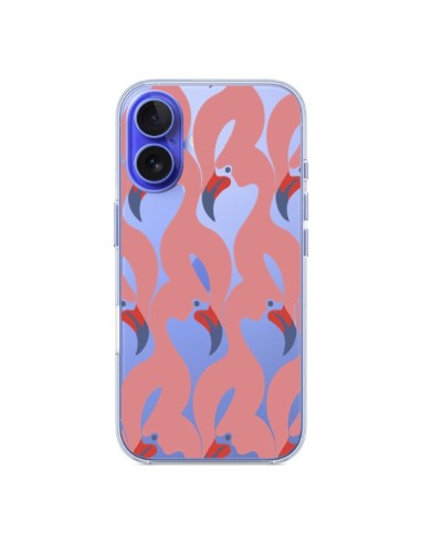 Coque iPhone 16 Flamant Rose Flamingo Transparente - Dricia Do