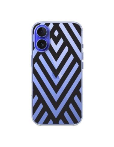 Coque iPhone 16 Geometric Azteque Noir Transparente - Dricia Do