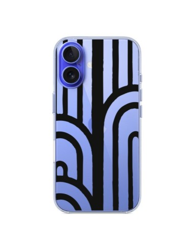 Coque iPhone 16 Geometric Noir Transparente - Dricia Do