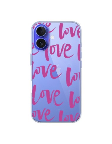 Coque iPhone 16 Love Love Love Amour Transparente - Dricia Do