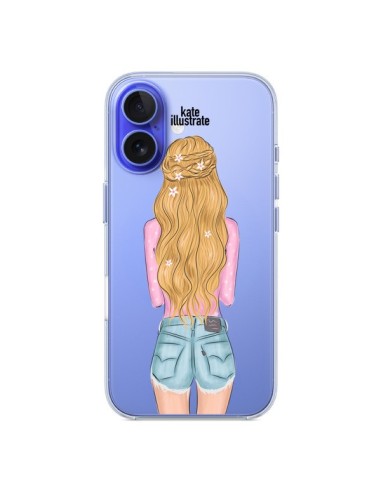 Coque iPhone 16 Blonde Don't Care Transparente - kateillustrate