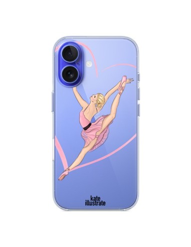 Coque iPhone 16 Ballerina Jump In The Air Ballerine Danseuse Transparente - kateillustrate