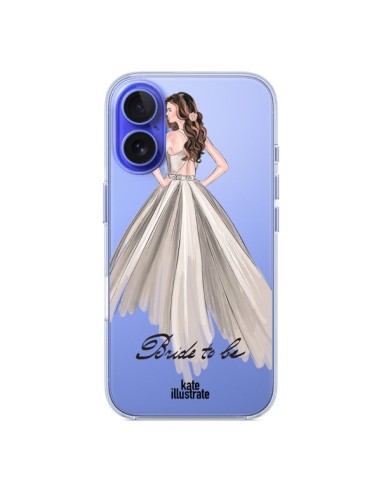 Coque iPhone 16 Bride To Be Mariée Mariage Transparente - kateillustrate