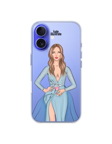 Coque iPhone 16 Cheers Diner Gala Champagne Transparente - kateillustrate