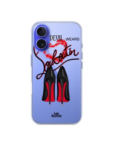 Coque iPhone 16 The Devil Wears Shoes Demon Chaussures Transparente - kateillustrate