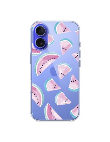 Coque iPhone 16 Pasteque Watermelon Fruit Ete Summer Transparente - Lisa Argyropoulos