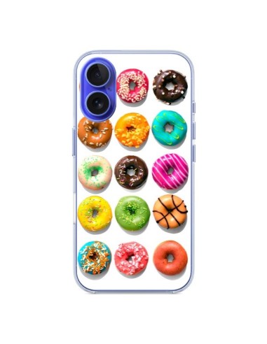 Coque iPhone 16 Donuts Multicolore Chocolat Vanille - Laetitia