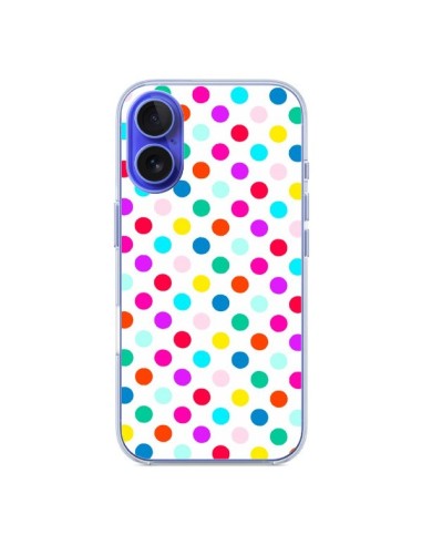 Coque iPhone 16 Pois Multicolores - Laetitia