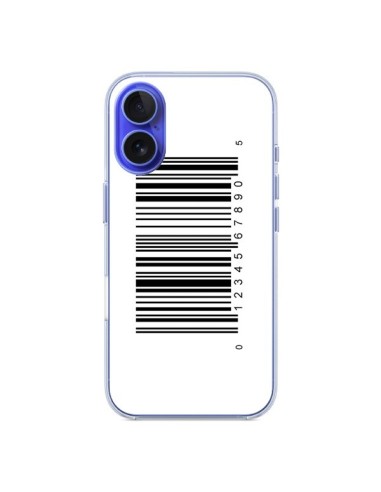 Coque iPhone 16 Code Barres Noir - Laetitia