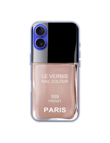 Coque iPhone 16 Vernis Paris Frenzy Beige - Laetitia