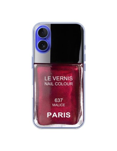 Coque iPhone 16 Vernis Paris Malice Violet - Laetitia