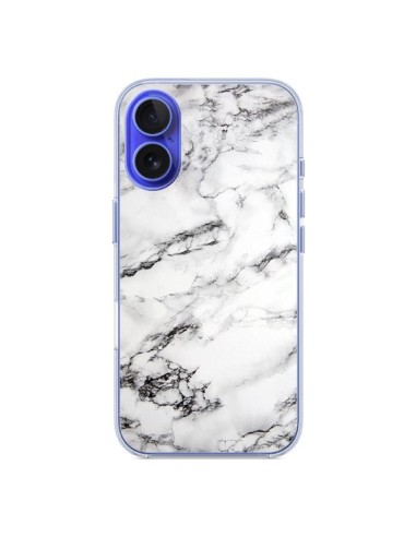 Coque iPhone 16 Marbre Marble Blanc White - Laetitia