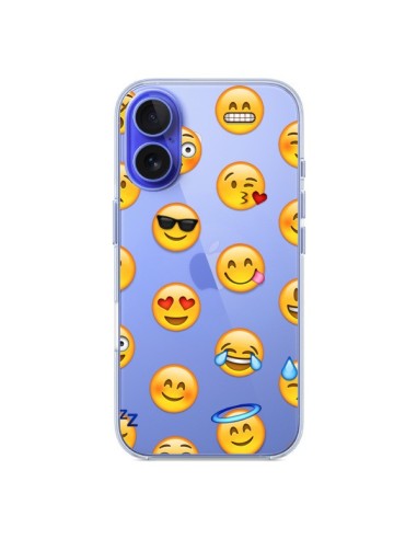 Cover iPhone 16 Emoji Sorriso Trasparente - Laetitia