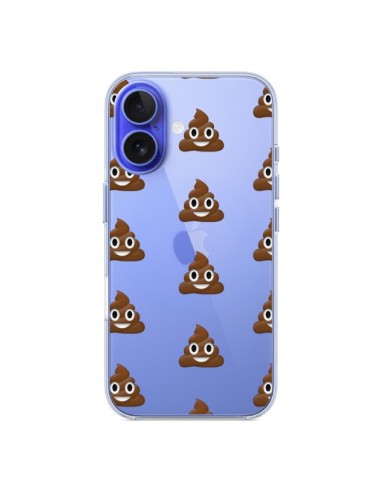 Coque iPhone 16 Shit Poop Emoticone Emoji Transparente - Laetitia