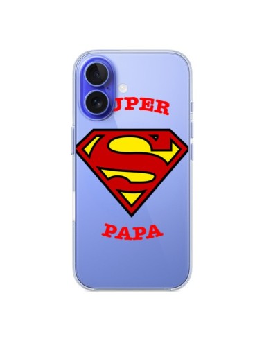 Coque iPhone 16 Super Papa Transparente - Laetitia