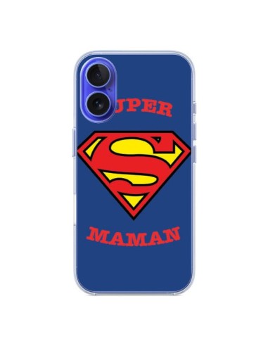 Coque iPhone 16 Super Maman Superman - Laetitia