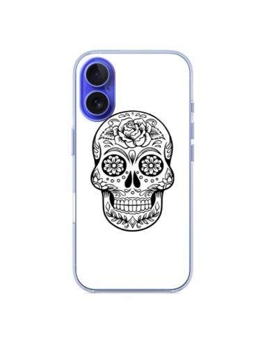 Coque iPhone 16 Tête de Mort Mexicaine Noir - Laetitia