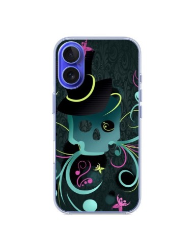 Coque iPhone 16 Tête de Mort Papillon Skull - LouJah