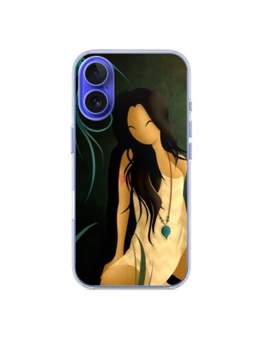 Coque iPhone 16 Femme Indienne Pocahontas - LouJah