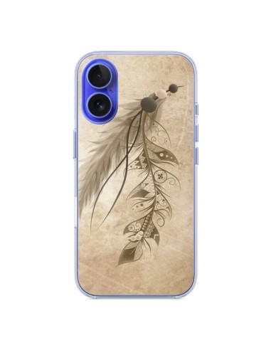 Coque iPhone 16 Bohemian Feather Plume Attrape Reves - LouJah