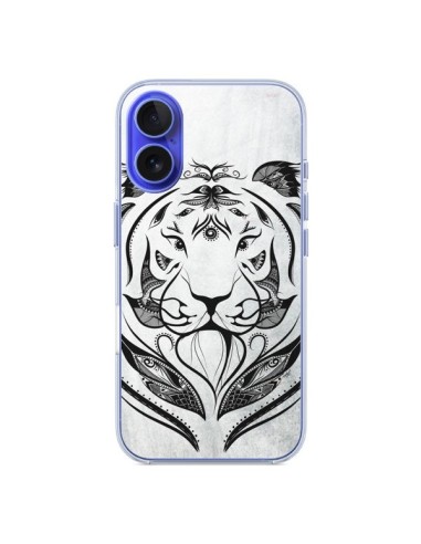 Coque iPhone 16 Tattoo Tiger Tigre - LouJah