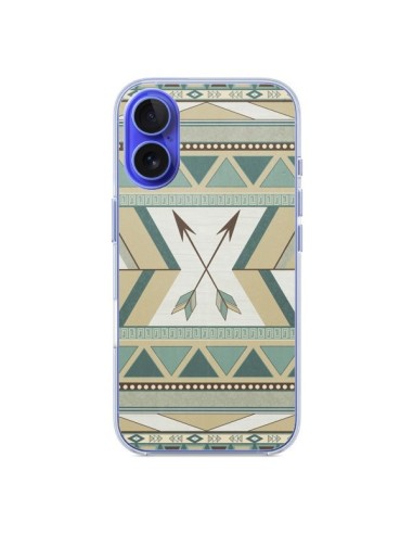 Coque iPhone 16 Aztec Pattern Arrows Fleche Azteque Tribal - LouJah