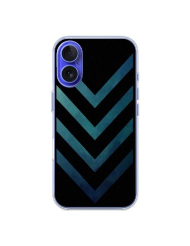 Coque iPhone 16 Blue Black Arrow Fleche - LouJah