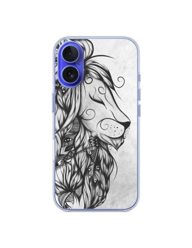 Coque iPhone 16 Poetic Lion Noir Blanc - LouJah