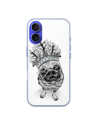 Coque iPhone 16 Indian Dog Chien Indien Chef Couronne - LouJah