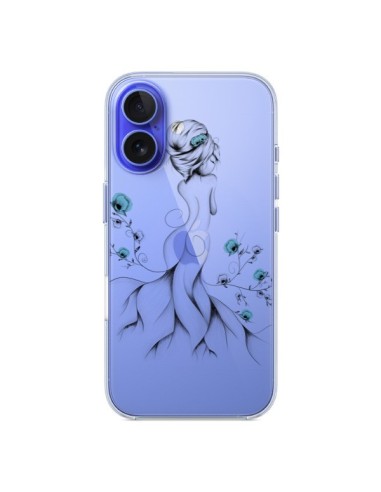 Cover iPhone 16 Principessa Fiori Trasparente - LouJah