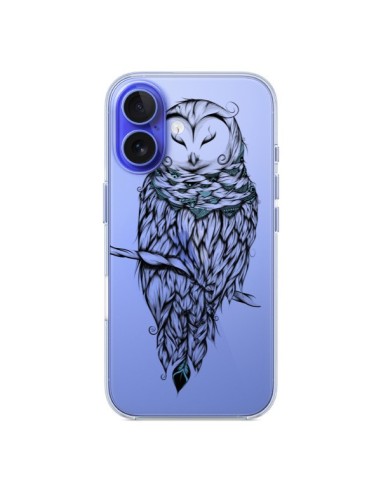 Coque iPhone 16 Chouette Hiver Transparente - LouJah