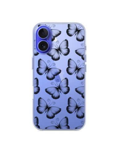 Coque iPhone 16 Papillons Transparente Transparente - LouJah